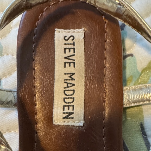 Steve Madden Gold Metallic Braided Sandals - Picture 2 of 8
